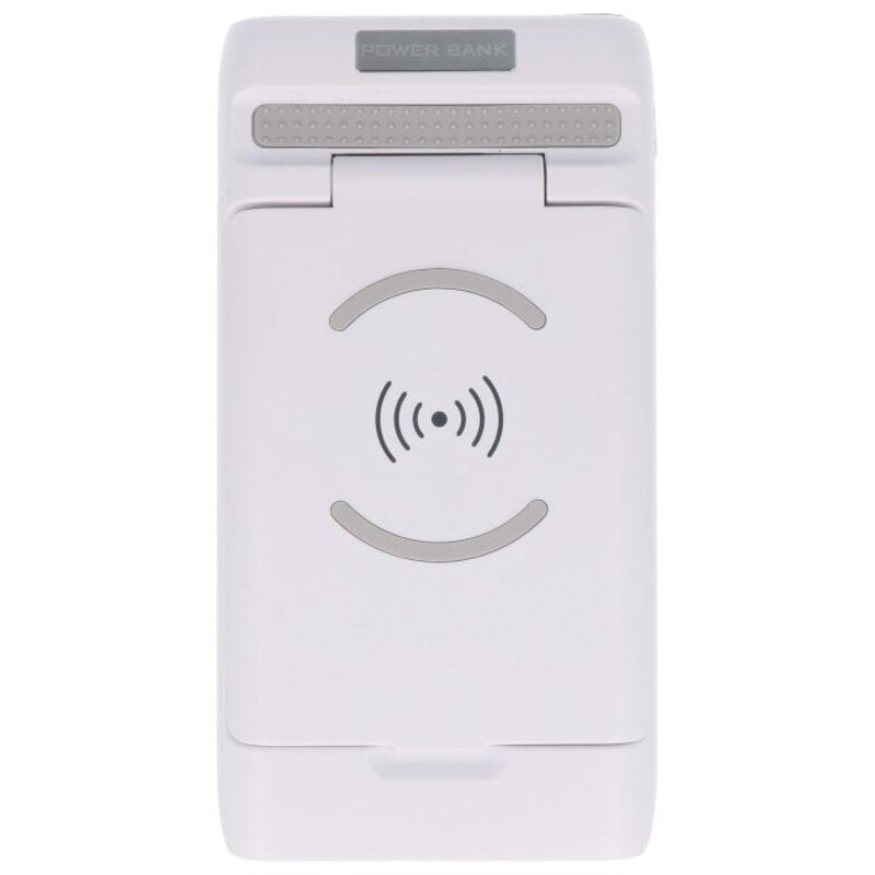 PowerBank + Draadloze Oplader + Bureaulader met Stand Wit