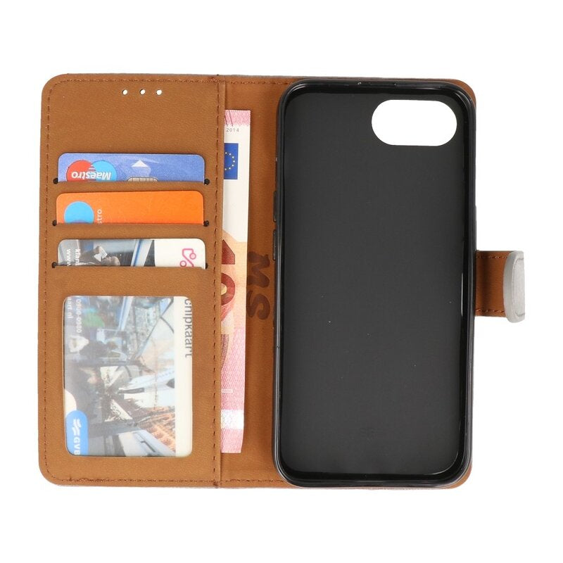 Bookstyle Wallet Cases Hoesje voor iPhone 16e Grijs