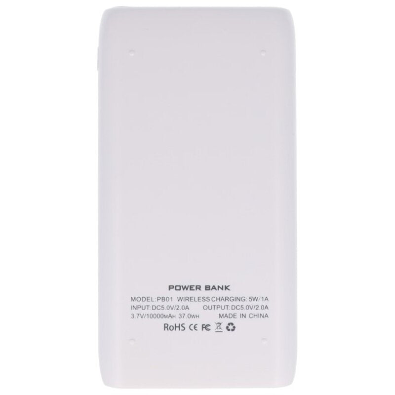 PowerBank + Draadloze Oplader + Bureaulader met Stand Wit