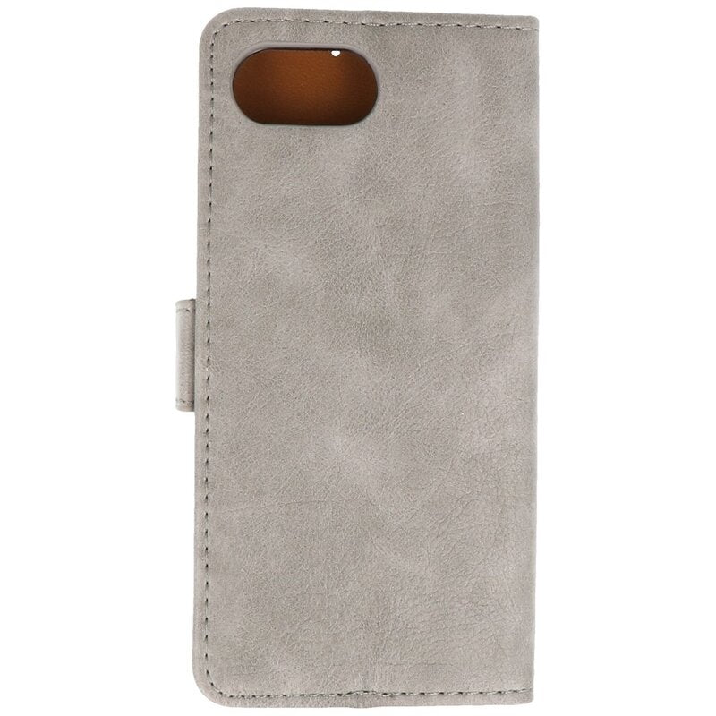 Bookstyle Wallet Cases Hoesje voor iPhone 16e Grijs