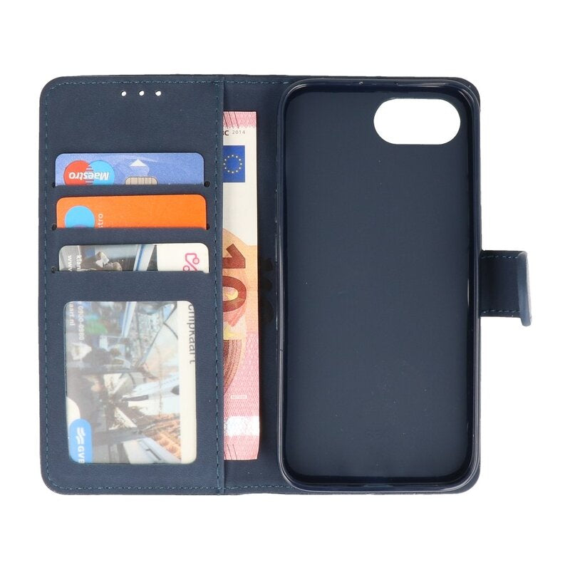 Bookstyle Wallet Cases Hoesje voor iPhone 16e Navy