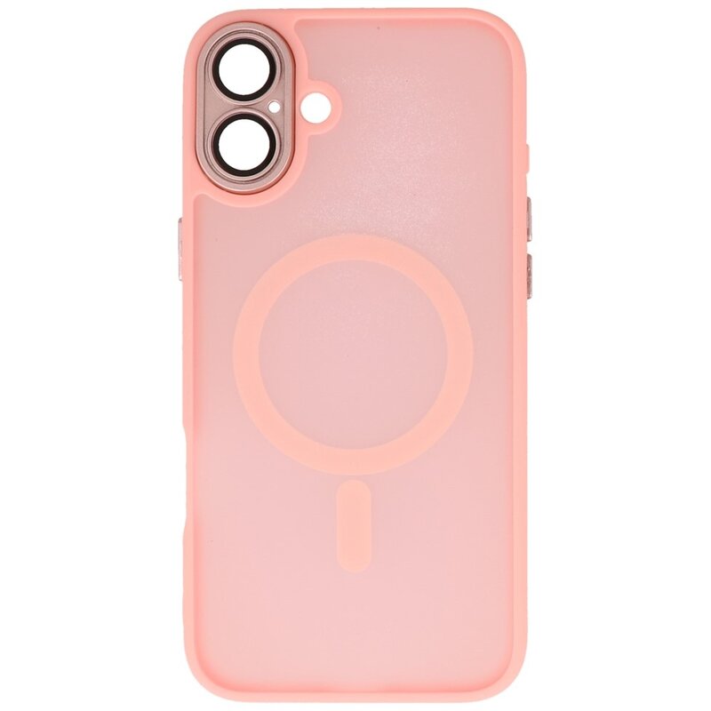 Mat-Transparent met Camera Beschermer Magsafe Case voor iPhone 16 Plus Roze