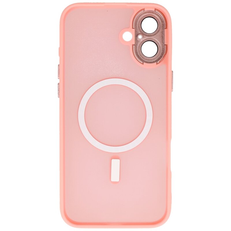 Mat-Transparent met Camera Beschermer Magsafe Case voor iPhone 16 Plus Roze