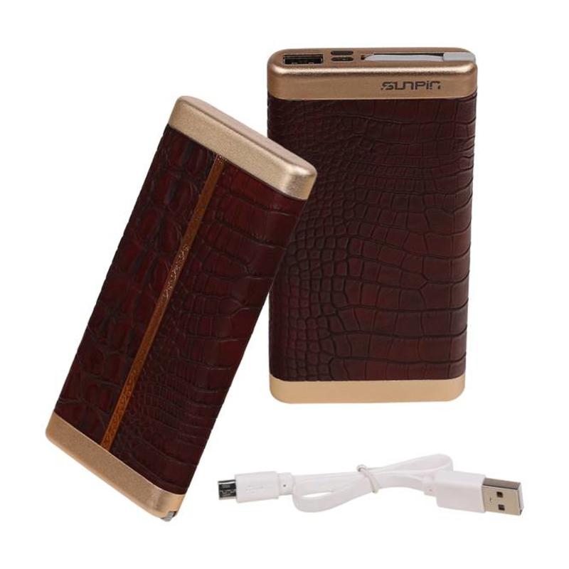Power Bank D810 met ingebouwd iPhone kabel 10000mAh D.Bruin