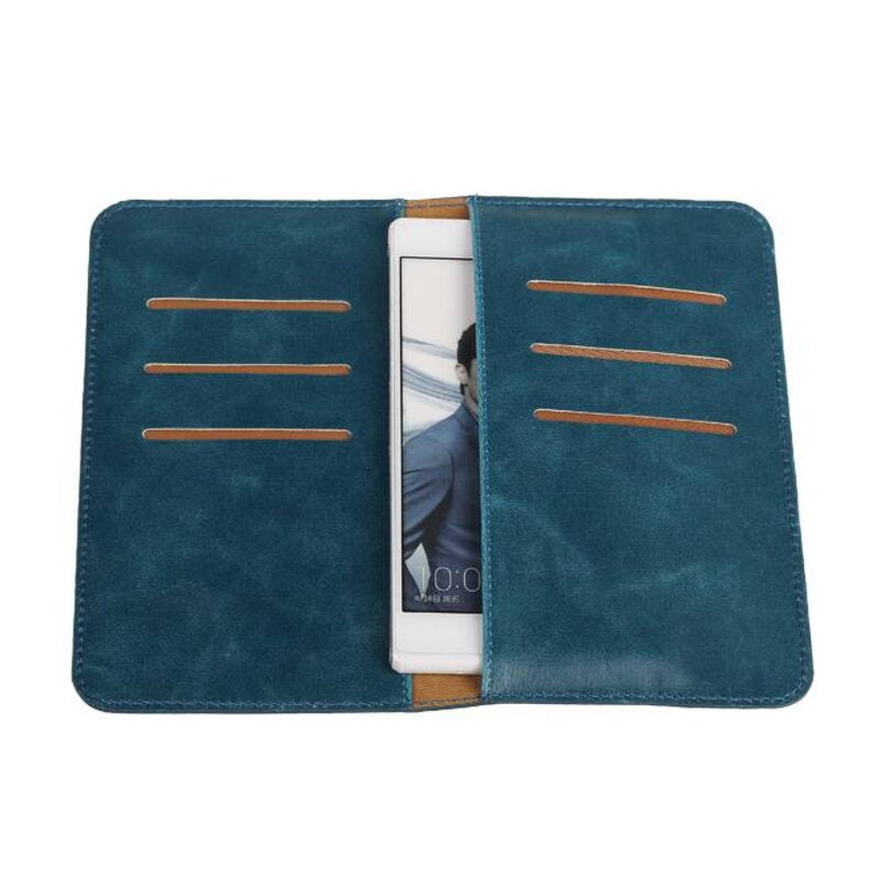 Pull Up Portemonnee Maat M Blauw