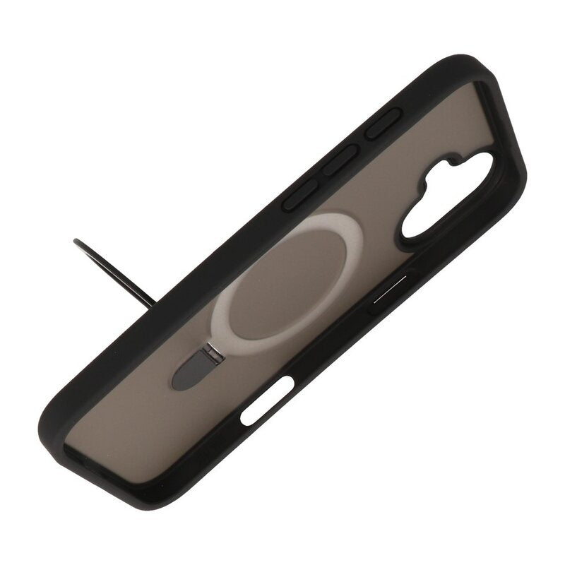 Magsafe Mat Transparant - Camera Beschermer Case met Staande Functie voor iPhone 16 Zwart