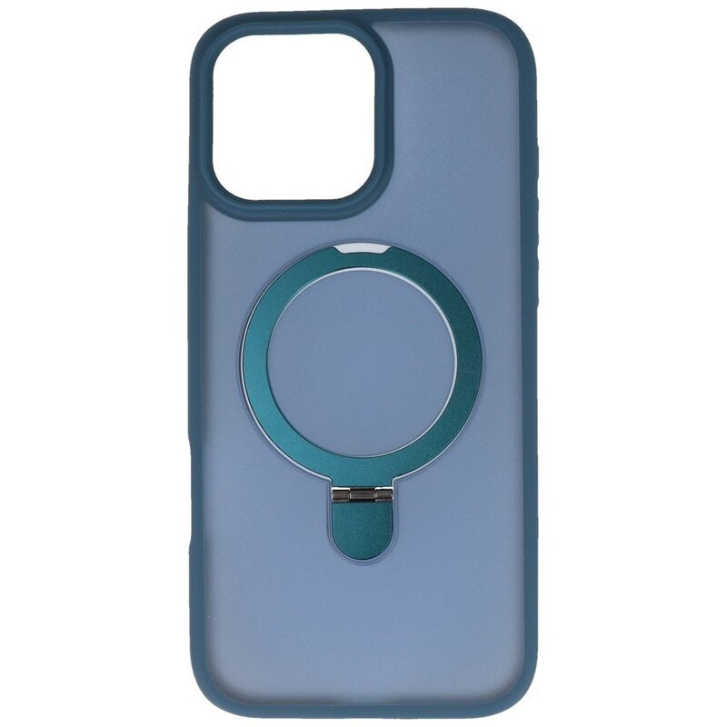 Magsafe Mat Transparant - Camera Beschermer Case met Staande Functie voor iPhone 16 Pro Blauw