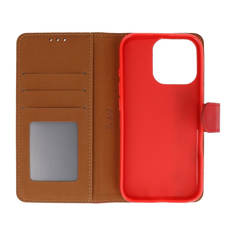 Bookstyle Wallet Cases Hoesje voor iPhone 16 Pro Rood