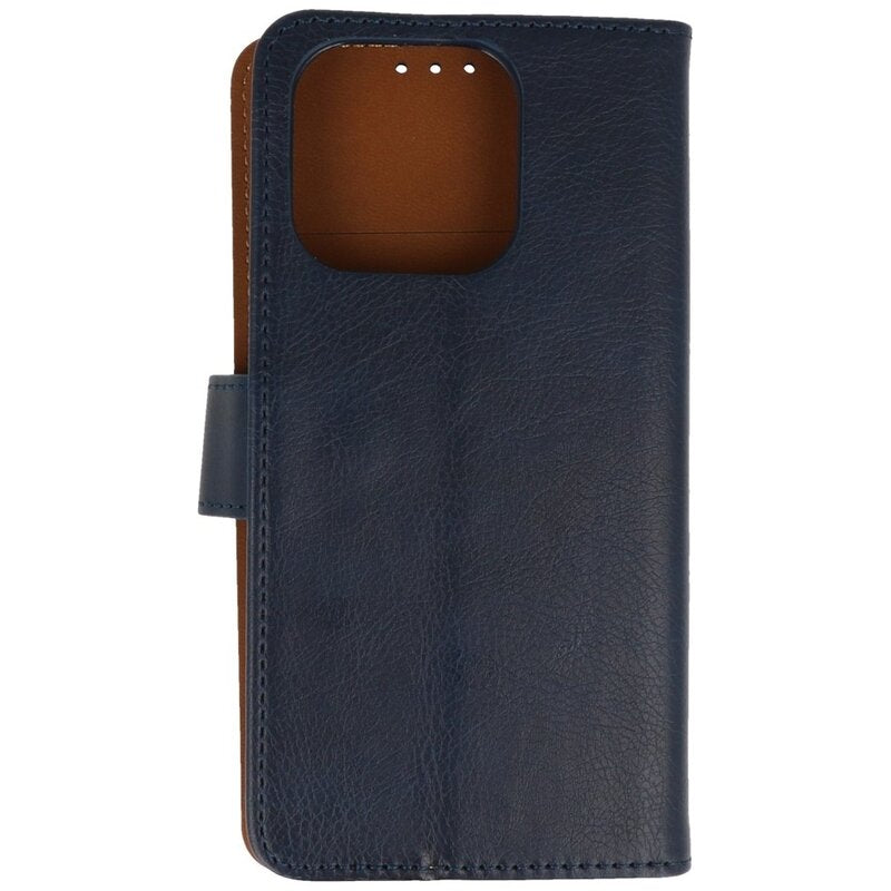 Bookstyle Wallet Cases Hoesje voor iPhone 16 Pro Navy