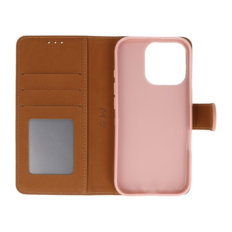 Bookstyle Wallet Cases Hoesje voor iPhone 16 Pro Rose Goud
