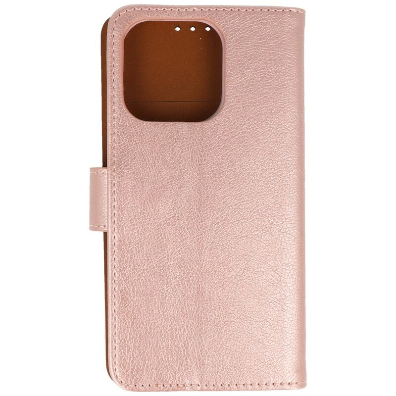 Bookstyle Wallet Cases Hoesje voor iPhone 16 Pro Rose Goud