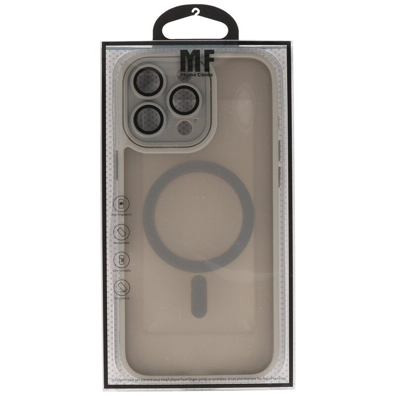 Mat-Transparent met Camera Beschermer Magsafe Case voor iPhone 16 Pro Grijs