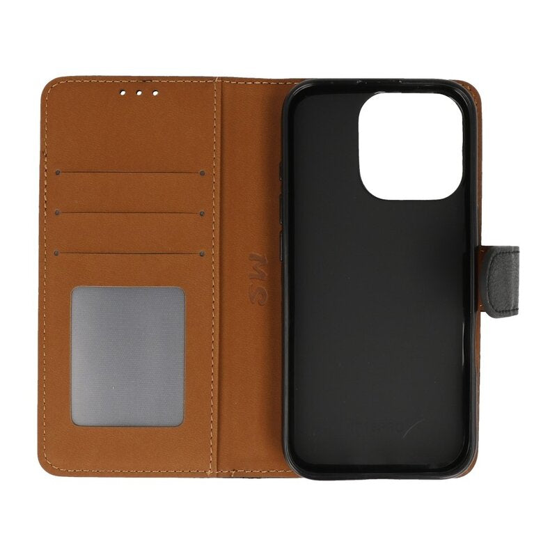 Bookstyle Wallet Cases Hoesje voor iPhone 16 Pro Zwart