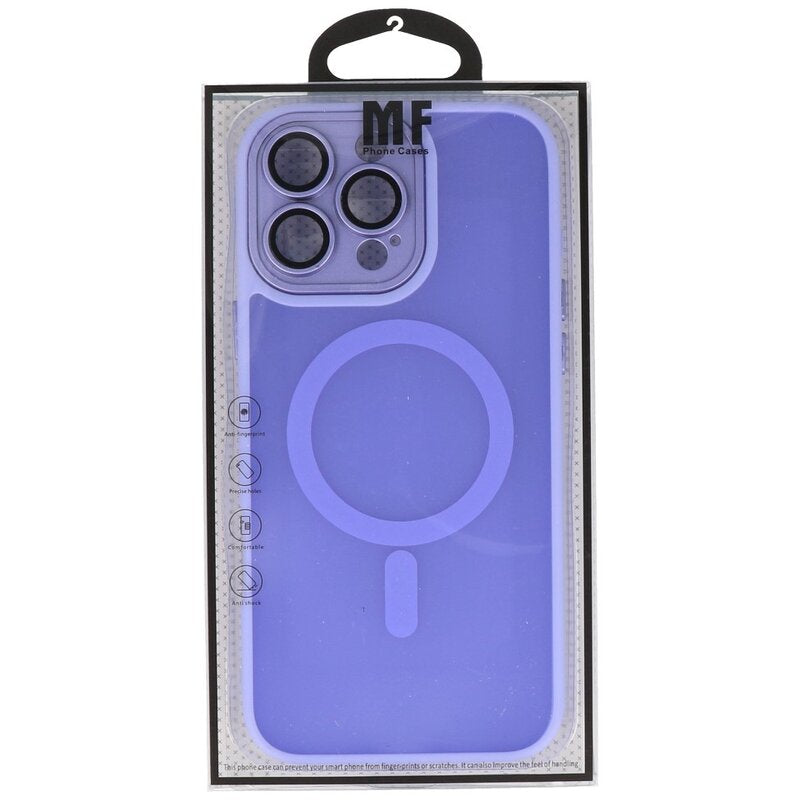 Mat-Transparent met Camera Beschermer Magsafe Case voor iPhone 16 Pro Paars