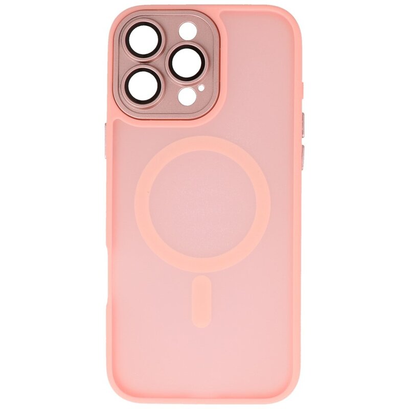 Mat-Transparent met Camera Beschermer Magsafe Case voor iPhone 16 Pro Roze