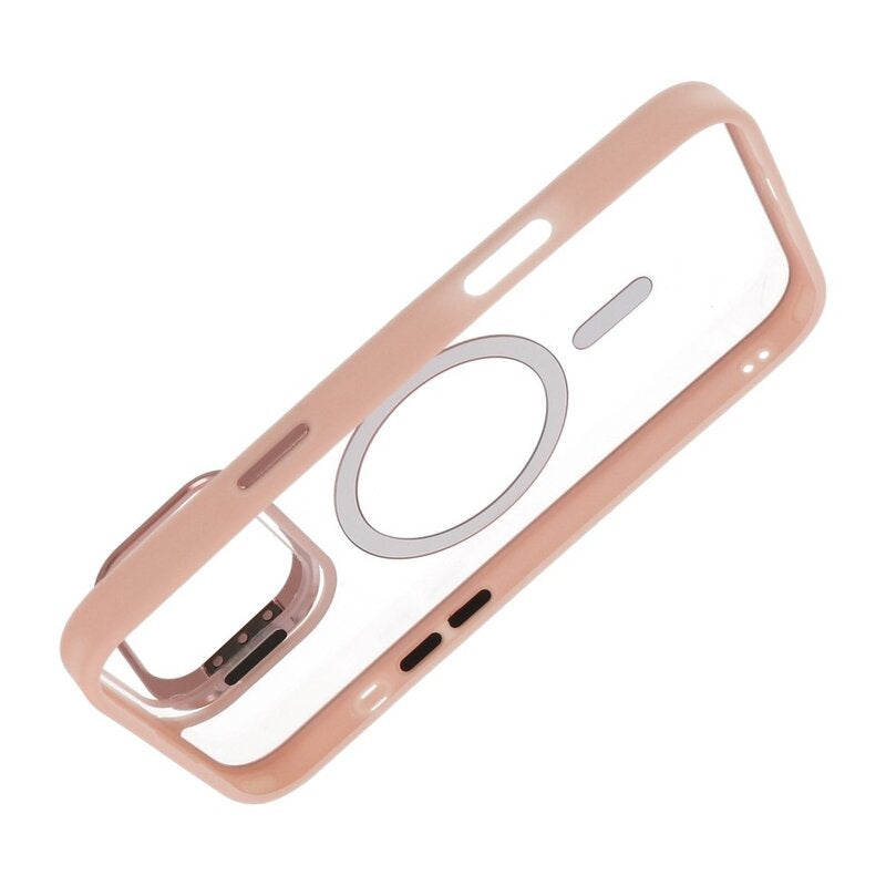 Magsafe Transparant - Camera Beschermer Case met Staande Functie voor iPhone 16 Pro Pink