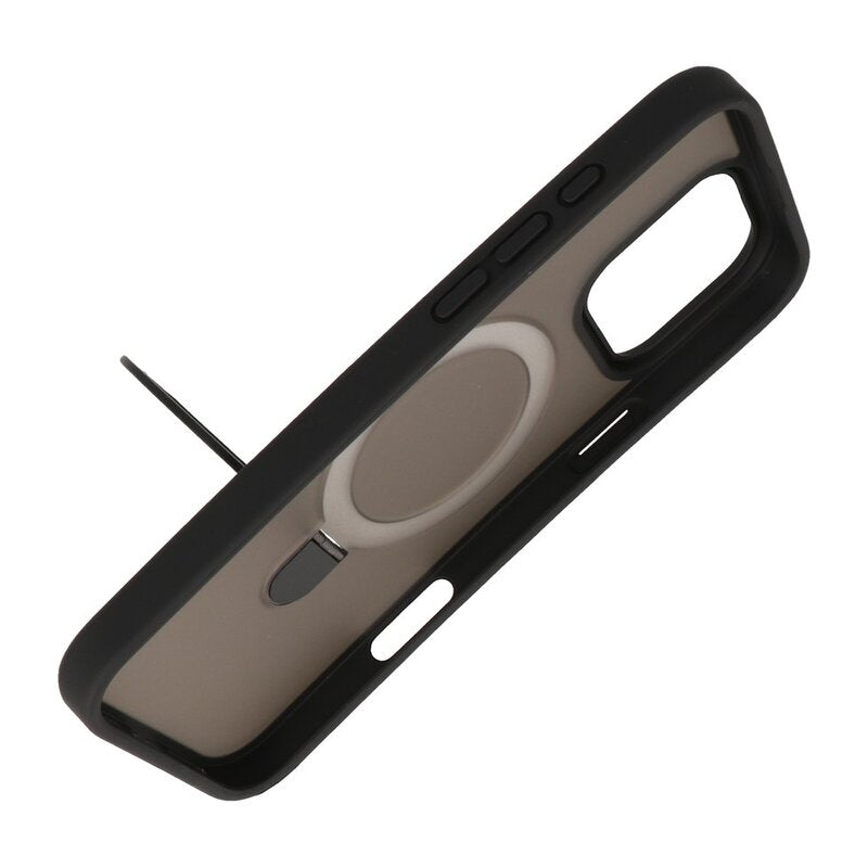 Magsafe Mat Transparant - Camera Beschermer Case met Staande Functie voor iPhone 16 Pro Zwart