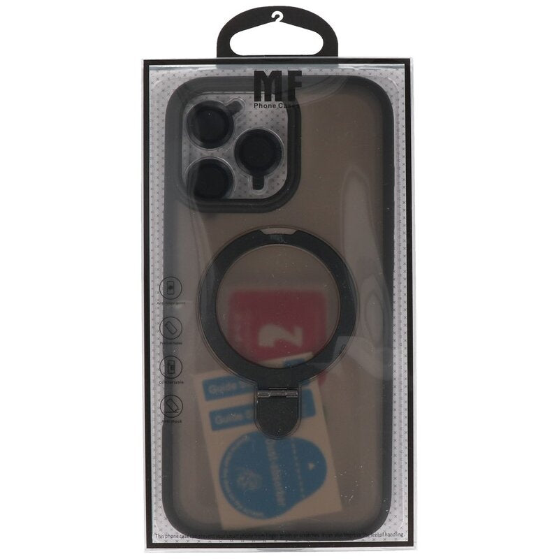 Magsafe Mat Transparant - Camera Beschermer Case met Staande Functie voor iPhone 16 Pro Zwart