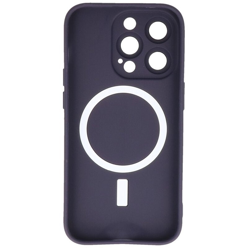 MagSafe Hoesje met Camera Beschermer voor iPhone 15 Pro Max Nacht Paars