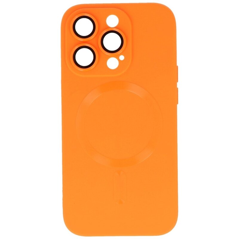 MagSafe Hoesje met Camera Beschermer voor iPhone 15 Pro Oranje