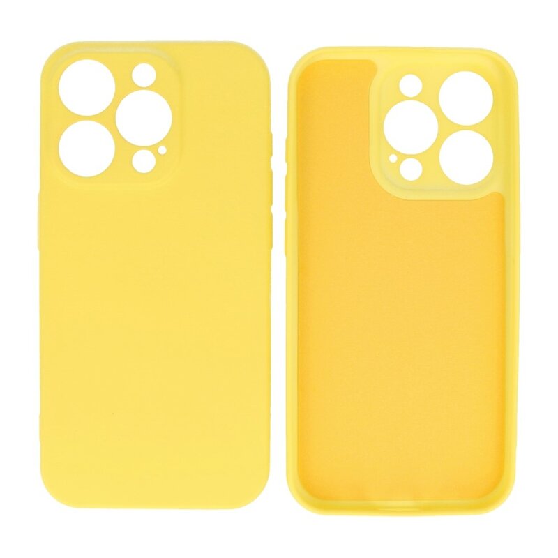 Fashion Backcover Telefoonhoesje - Color Hoesje - Geschikt voor iPhone 15 Pro - Geel