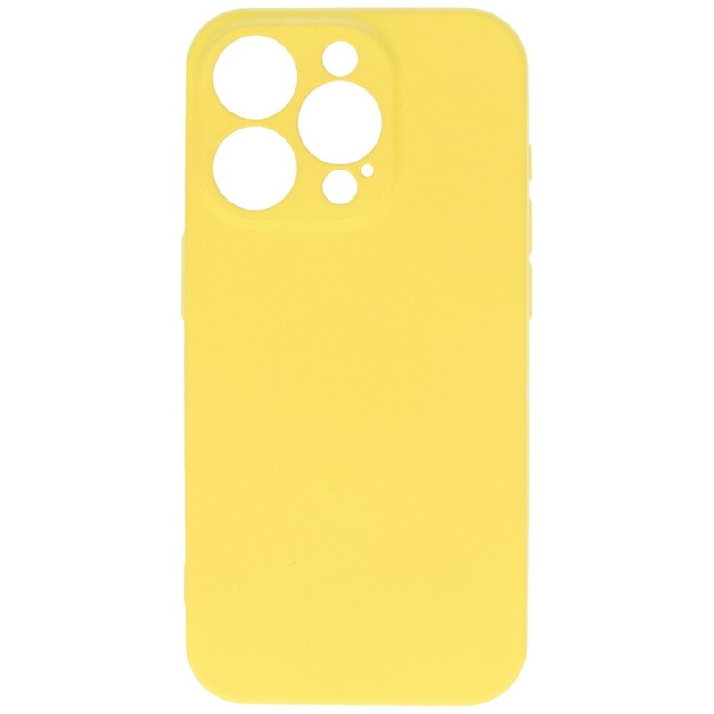 Fashion Backcover Telefoonhoesje - Color Hoesje - Geschikt voor iPhone 15 Pro - Geel