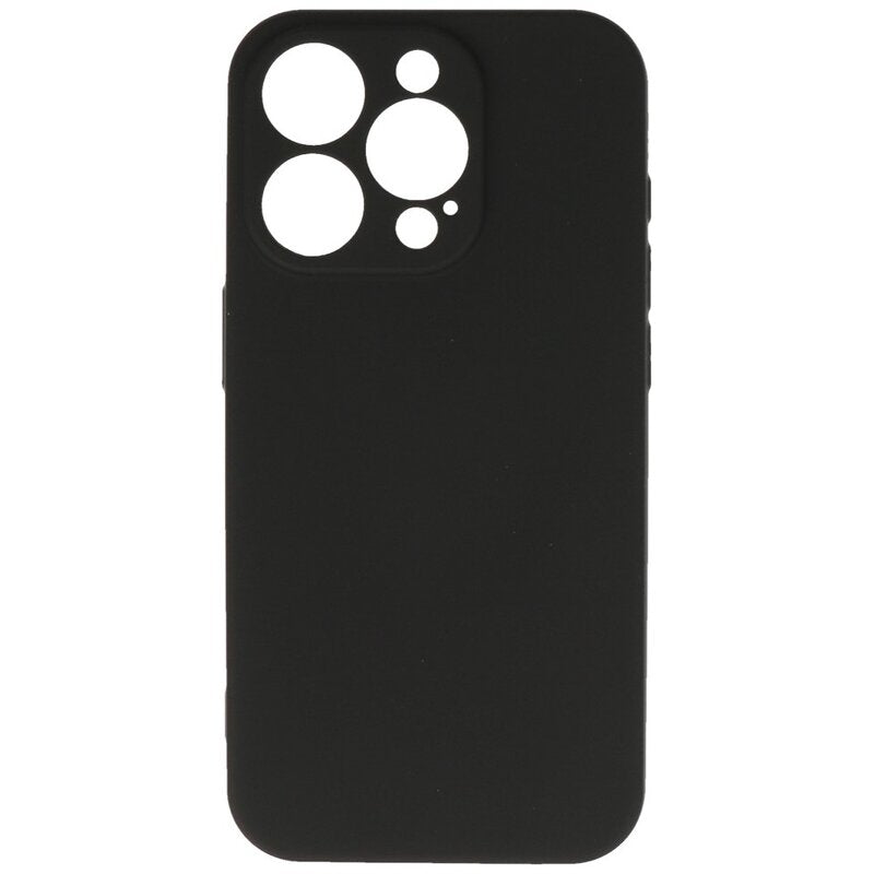 Fashion Backcover Telefoonhoesje - Color Hoesje - Geschikt voor iPhone 15 Pro - Zwart