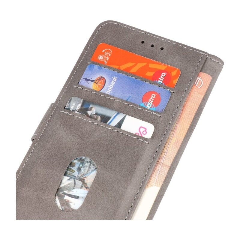 Bookstyle Wallet Cases Hoesje voor iPhone 15 Pro Grijs