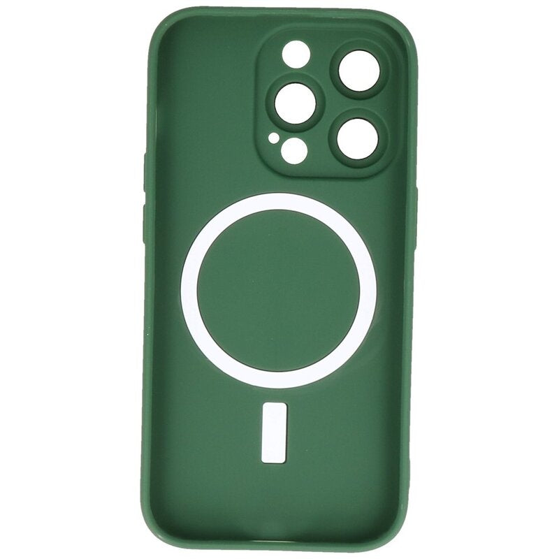 MagSafe Hoesje met Camera Beschermer voor iPhone 15 Pro Donker Groen