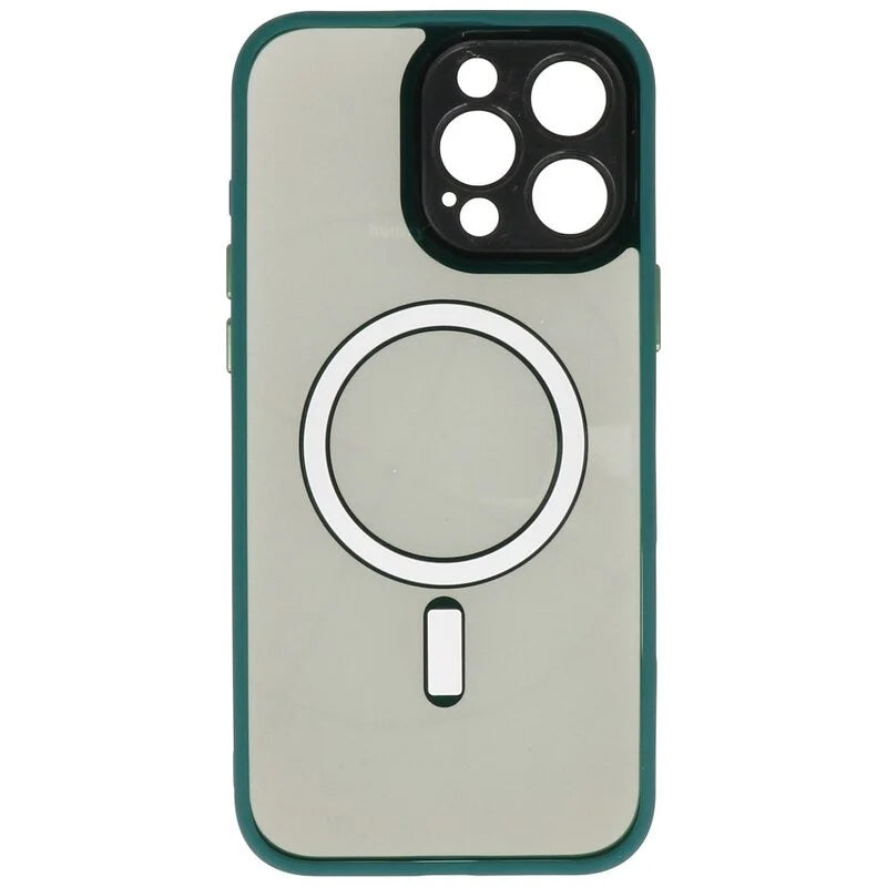 Magsafe Aluminium Camera Beschermer Hoesje voor iPhone 15 Pro Donker Groen