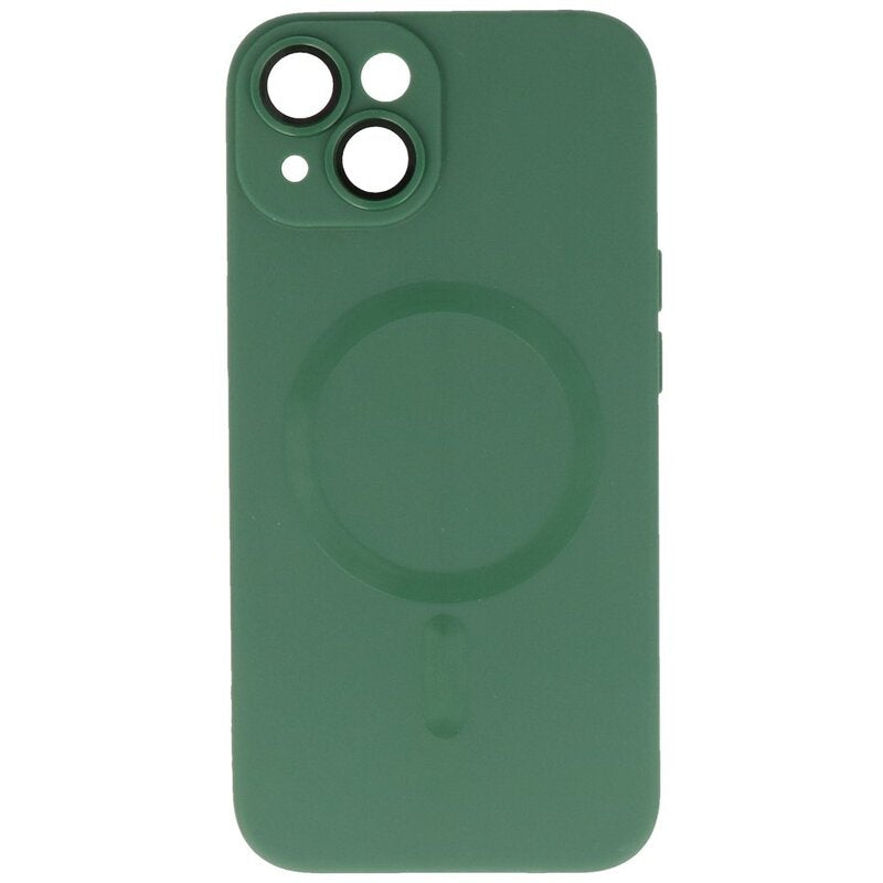 MagSafe Hoesje met Camera Beschermer voor iPhone 15 Plus Donker Groen