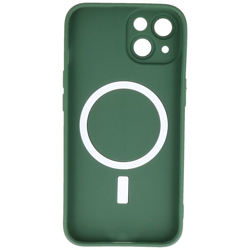 MagSafe Hoesje met Camera Beschermer voor iPhone 15 Plus Donker Groen