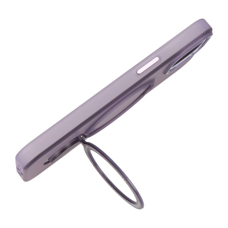 Magsafe Mat Transparant Case met Staande Functie voor iPhone 15 Plus Paars