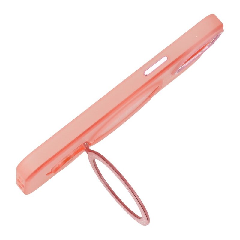 Magsafe Mat Transparant Case met Staande Functie voor iPhone 15 Plus Roze