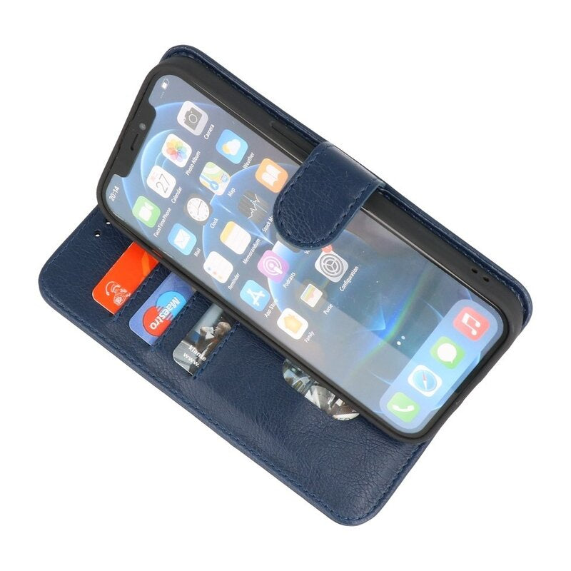 Bookstyle Wallet Cases Hoesje voor iPhone 15 Plus Navy