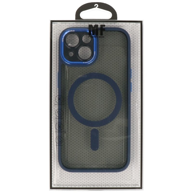 Magsafe Aluminium Camera Beschermer Hoesje voor iPhone 15 Blauw
