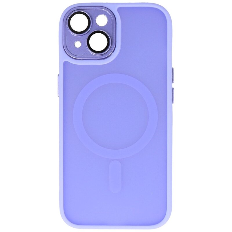 Mat-Transparent met Camera Beschermer Magsafe Case voor iPhone 15 Paars