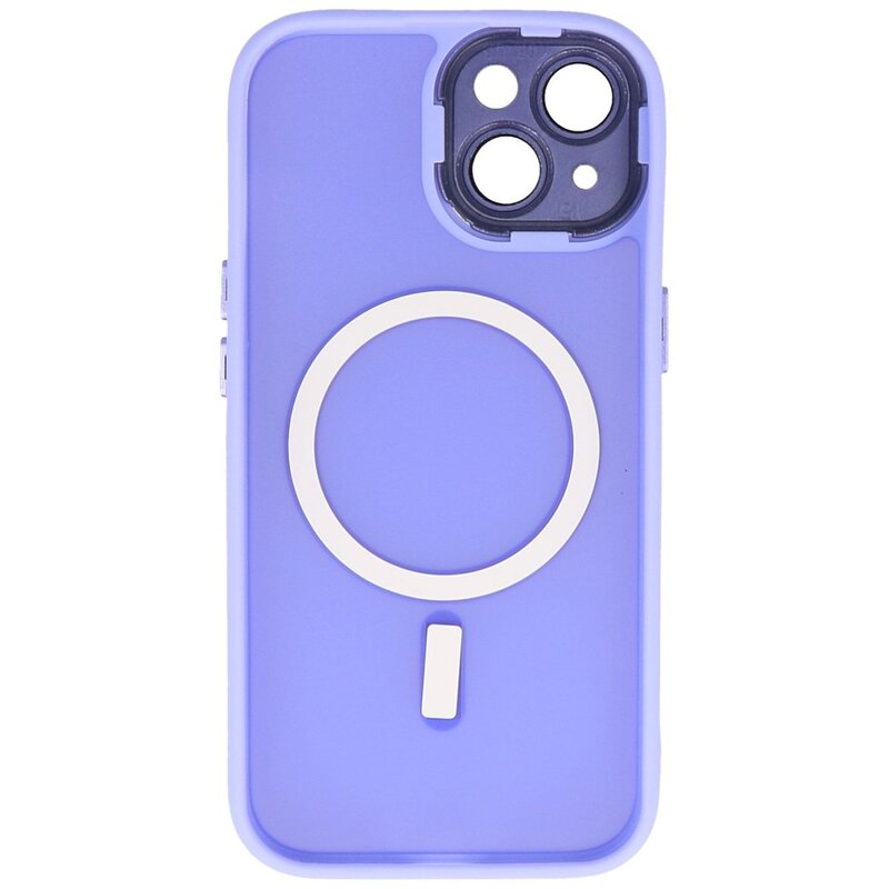 Mat-Transparent met Camera Beschermer Magsafe Case voor iPhone 15 Paars