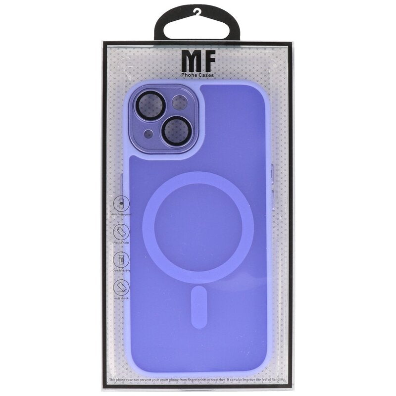 Mat-Transparent met Camera Beschermer Magsafe Case voor iPhone 15 Paars