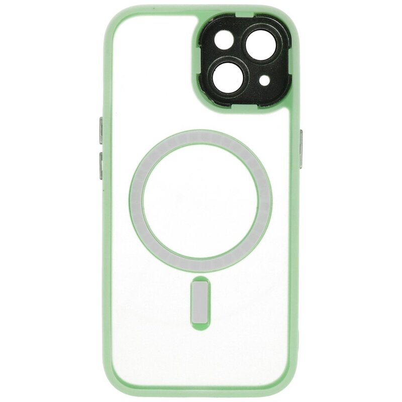 Mat-Transparent met Camera Beschermer Magsafe Case voor iPhone 15 Groen