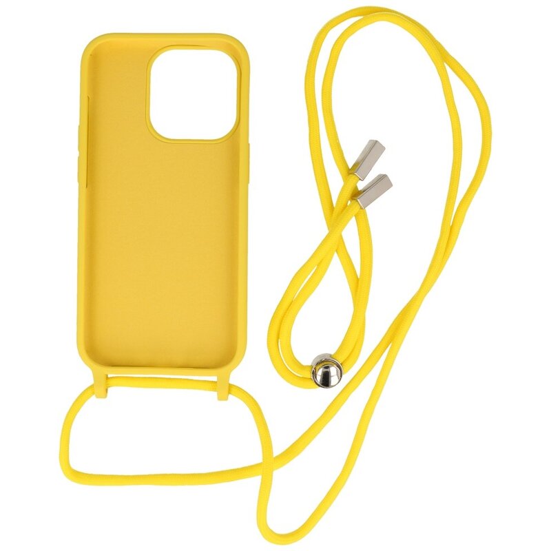 2.5 mm Hoes met Koord voor iPhone 14 Pro Max Geel