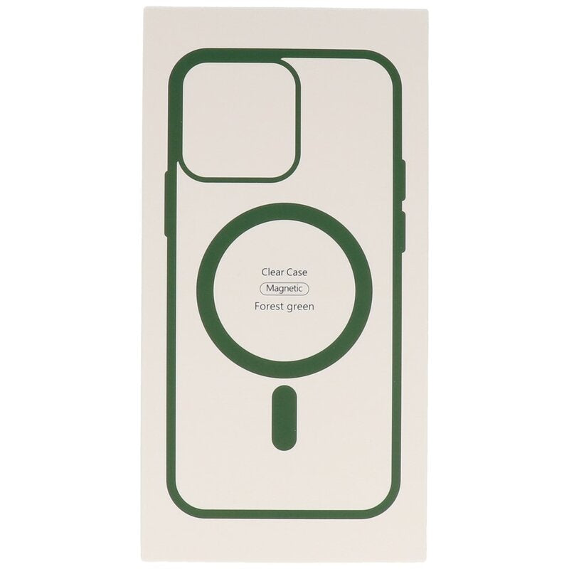 Fashion Color-Transparent Magsafe Case voor iPhone 14 Pro Max Donker Groen