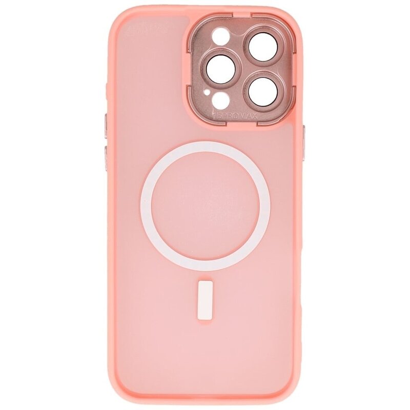 Mat-Transparent met Camera Beschermer Magsafe Case voor iPhone 14 Pro Max Roze