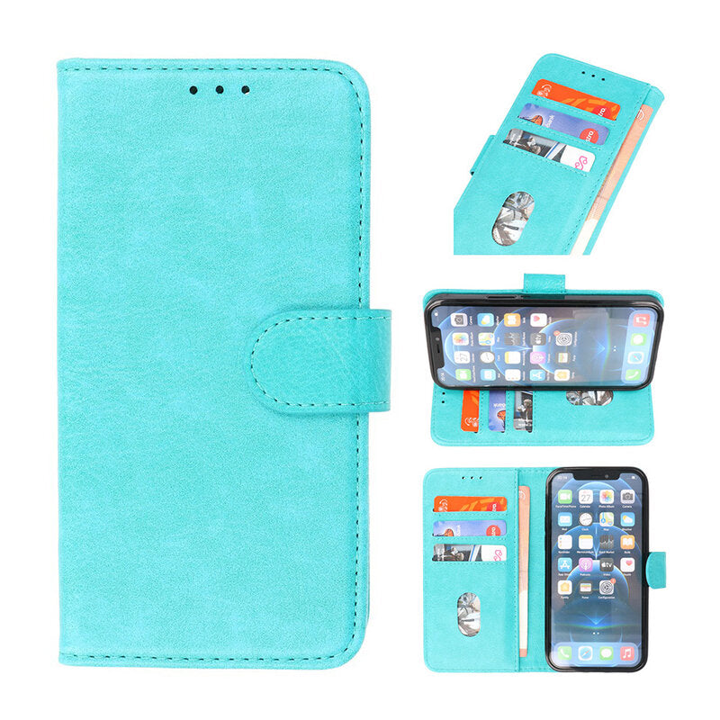 Bookstyle Wallet Cases Hoesje voor iPhone 14 Pro Max Groen
