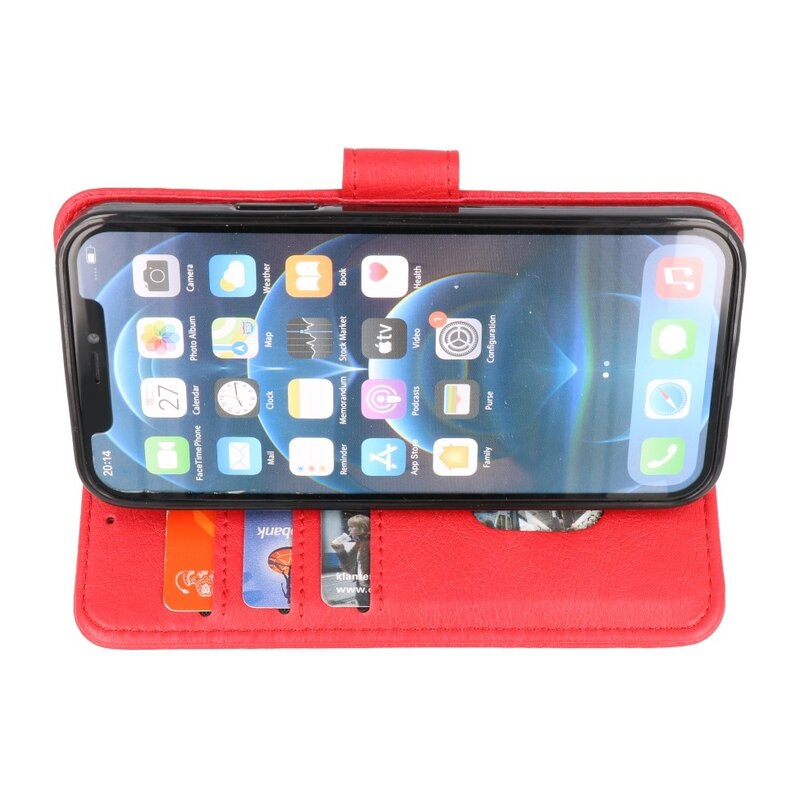 Bookstyle Wallet Cases Hoesje voor iPhone 14 Pro Max Rood