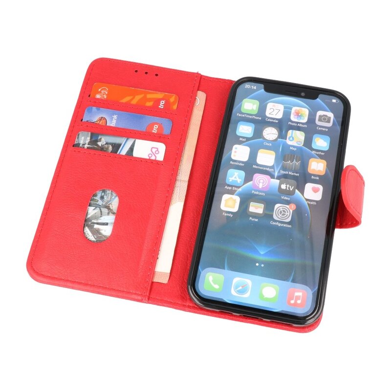 Bookstyle Wallet Cases Hoesje voor iPhone 14 Plus Rood