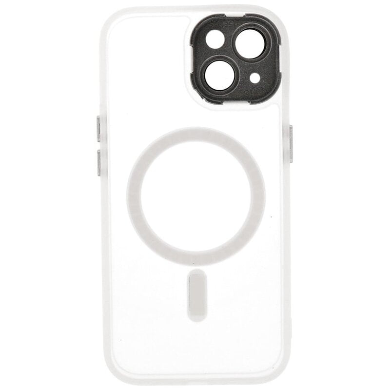 Mat-Transparent met Camera Beschermer Magsafe Case voor iPhone 14 - 13 Wit