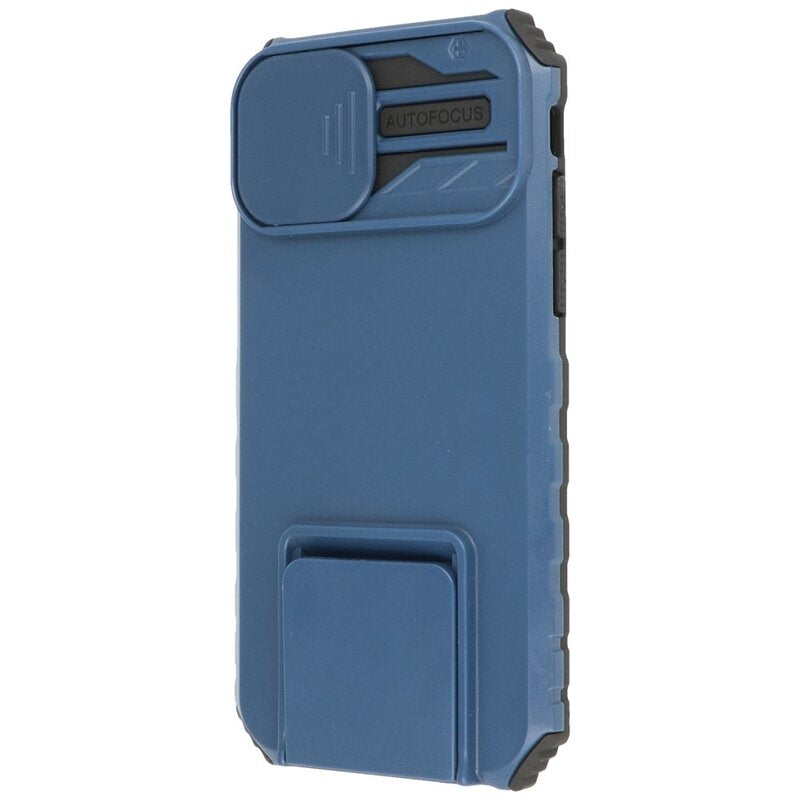 Window - Stand Backcover voor iPhone 14 Blauw