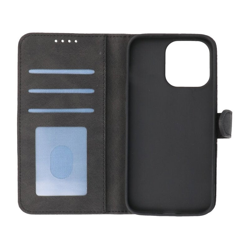 Wallet Cases Hoesje voor iPhone 13 Pro Max Zwart