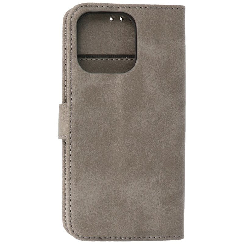 Bookstyle Wallet Cases Hoesje voor iPhone 13 Pro Max Grijs